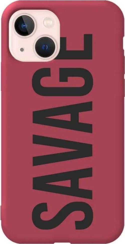 İphone 14 Bordo Renkli Silikon Telefon Kılıfı - Savage