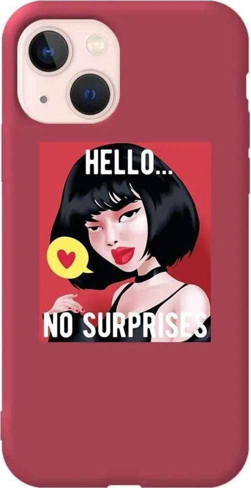 İphone 14 Bordo Renkli Silikon Telefon Kılıfı - Hello...