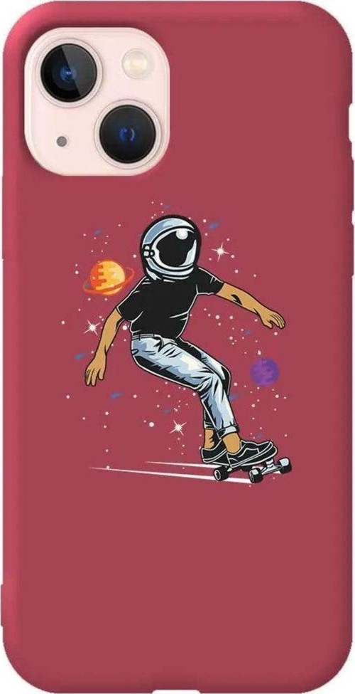 İphone 14 Bordo Renkli Silikon Telefon Kılıfı - Kraterde Kaykay