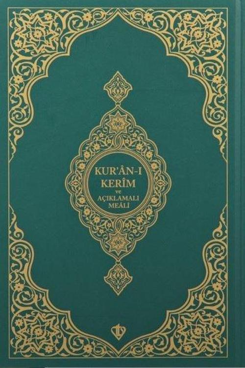 Kur'an-ı Kerim Açıklamalı Karşılıklı Meali - Orta Boy - Sıvama Cilt - Yeşil Kapak