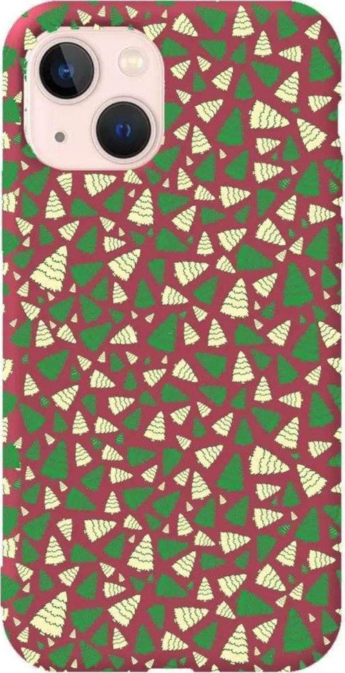 İphone 14 Bordo Renkli Silikon Telefon Kılıfı - Very Xmas Tree