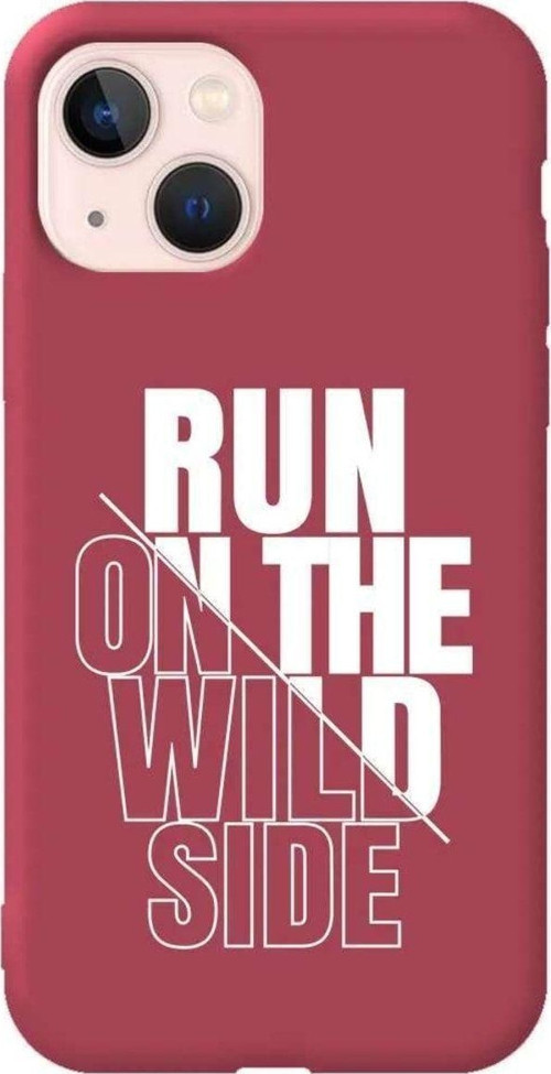 İphone 14 Bordo Renkli Silikon Telefon Kılıfı - Wild Side