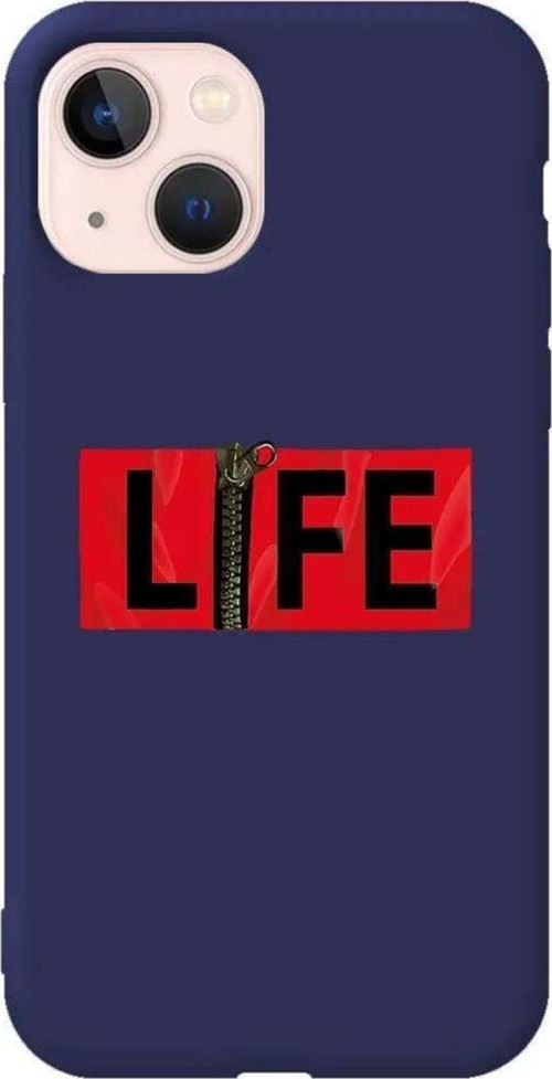İphone 14 Lacivert Renkli Silikon Telefon Kılıfı - Life