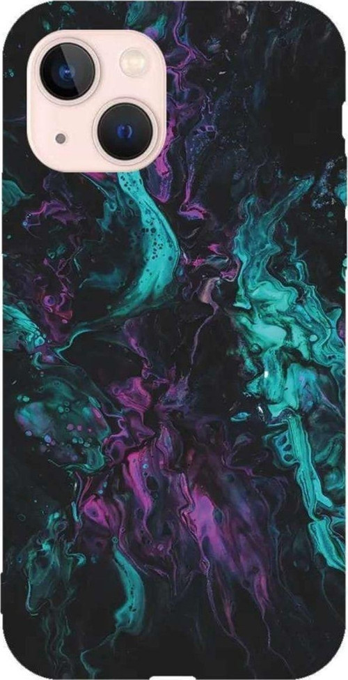 İphone 14 Lacivert Renkli Silikon Telefon Kılıfı - Cosmos