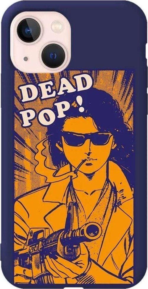 İphone 14 Lacivert Renkli Silikon Telefon Kılıfı - Dead Pop