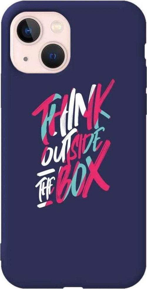 İphone 14 Lacivert Renkli Silikon Telefon Kılıfı - Outside Box