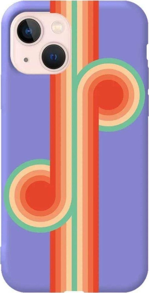 İphone 14 Lila Renkli Silikon Telefon Kılıfı - 70's