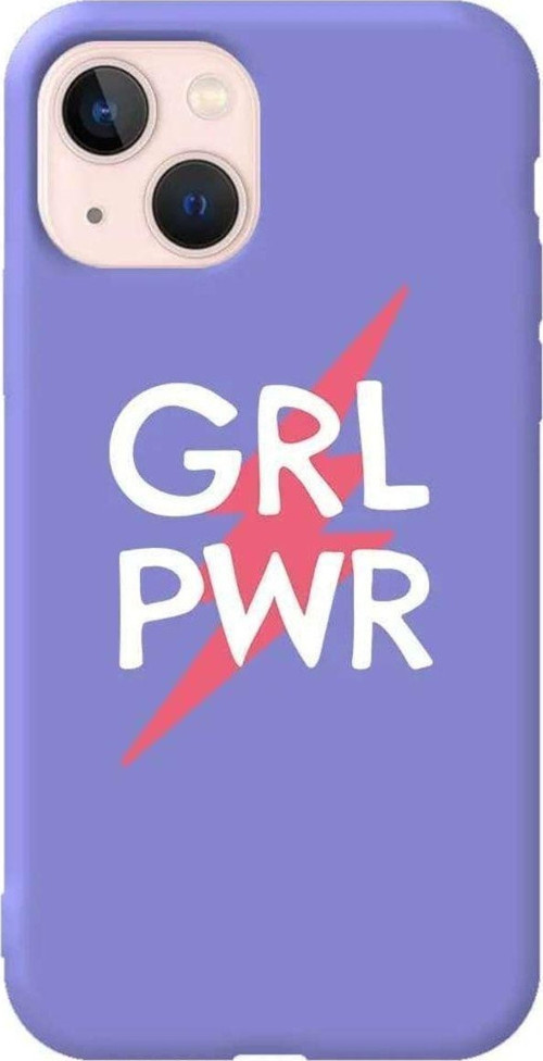 İphone 14 Lila Renkli Silikon Telefon Kılıfı - Grrl Pwr