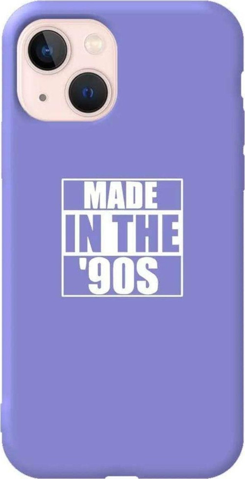 İphone 14 Lila Renkli Silikon Telefon Kılıfı - Made In The 90's
