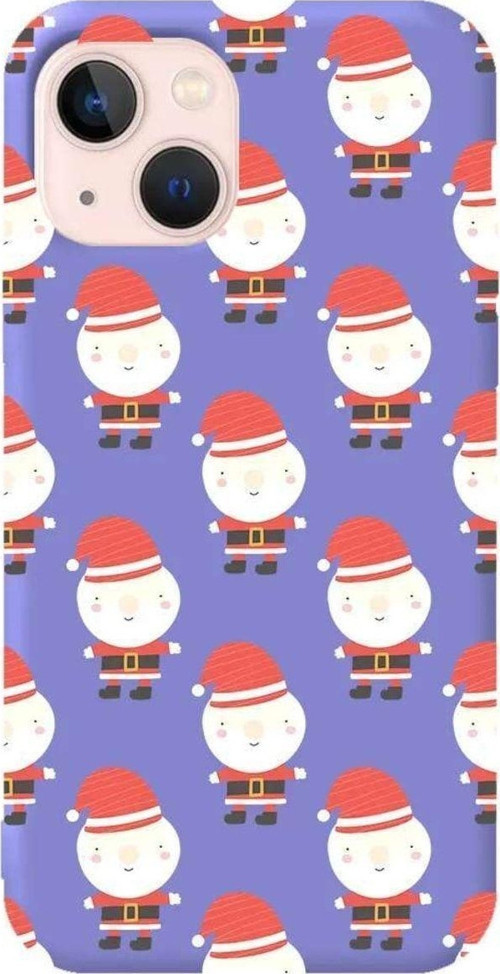 İphone 14 Lila Renkli Silikon Telefon Kılıfı - Cartoon Claus