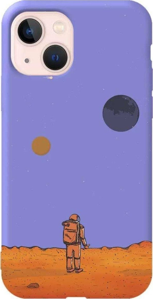 İphone 14 Lila Renkli Silikon Telefon Kılıfı - Mars
