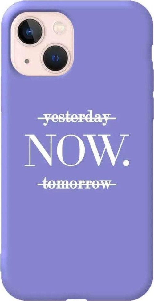 İphone 14 Lila Renkli Silikon Telefon Kılıfı - Now