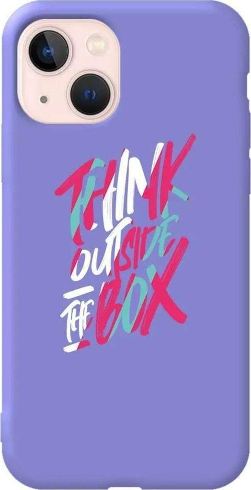 İphone 14 Lila Renkli Silikon Telefon Kılıfı - Outside Box
