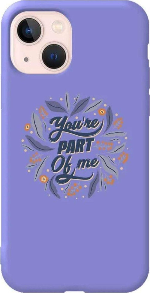 İphone 14 Lila Renkli Silikon Telefon Kılıfı - Part Of Me
