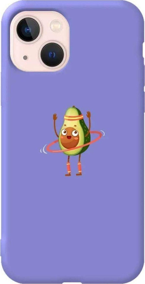 İphone 14 Lila Renkli Silikon Telefon Kılıfı - Fit Avokado