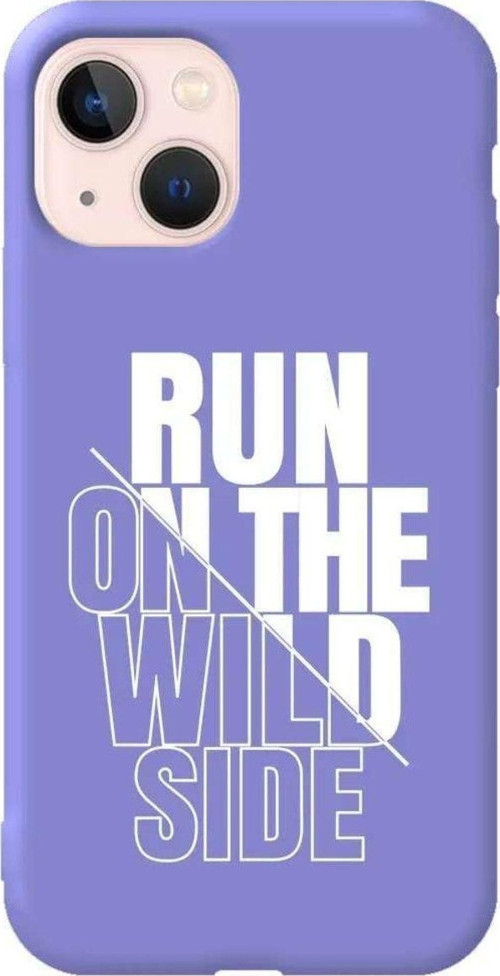 İphone 14 Lila Renkli Silikon Telefon Kılıfı - Wild Side