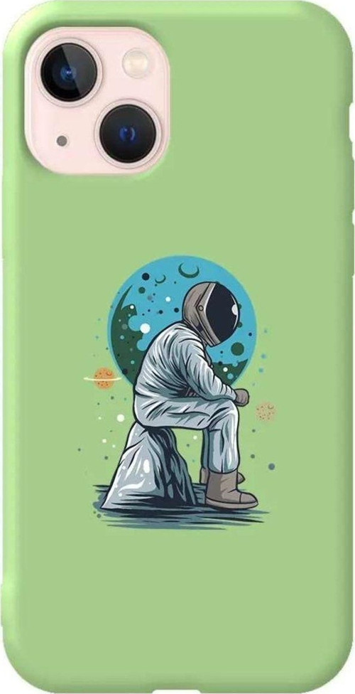 İphone 14 Plus Açik Yesil Renkli Silikon Telefon Kılıfı - Forever Alone