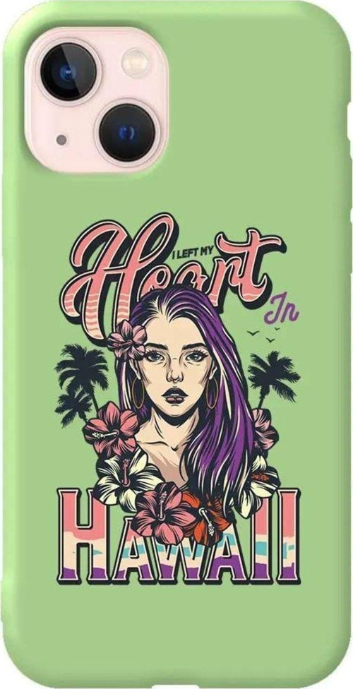 İphone 14 Plus Açik Yesil Renkli Silikon Telefon Kılıfı - Hawai