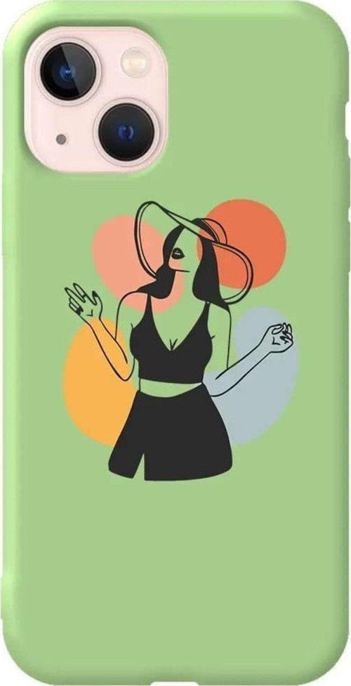 İphone 14 Plus Açik Yesil Renkli Silikon Telefon Kılıfı - Isabella 2