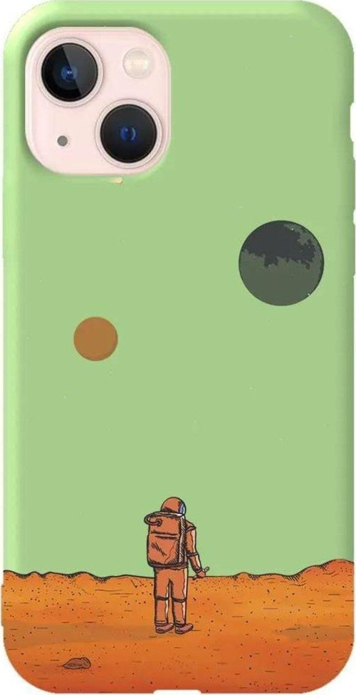 İphone 14 Plus Açik Yesil Renkli Silikon Telefon Kılıfı - Mars
