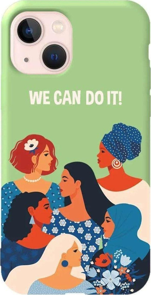 İphone 14 Plus Açik Yesil Renkli Silikon Telefon Kılıfı - We Can Do It! 2