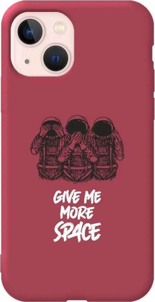 İphone 14 Plus Bordo Renkli Silikon Telefon Kılıfı - 3 Maymun
