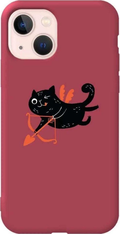 İphone 14 Plus Bordo Renkli Silikon Telefon Kılıfı - Eros