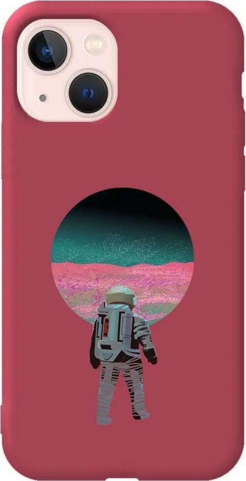 İphone 14 Plus Bordo Renkli Silikon Telefon Kılıfı - Evden Uzakta