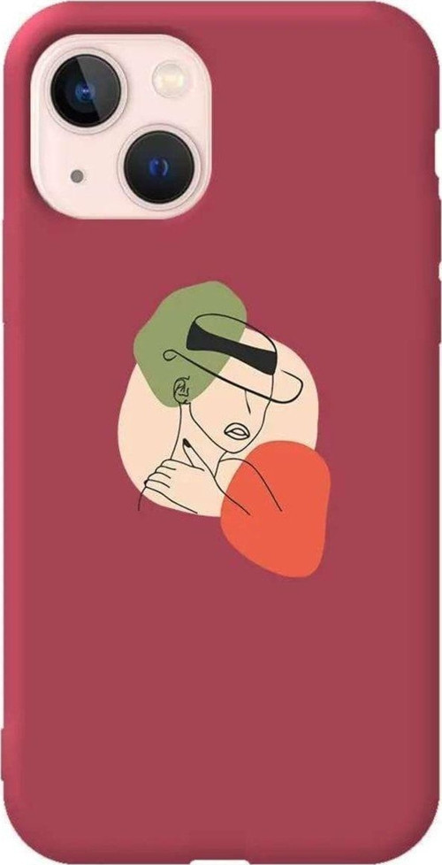 İphone 14 Plus Bordo Renkli Silikon Telefon Kılıfı - Mia