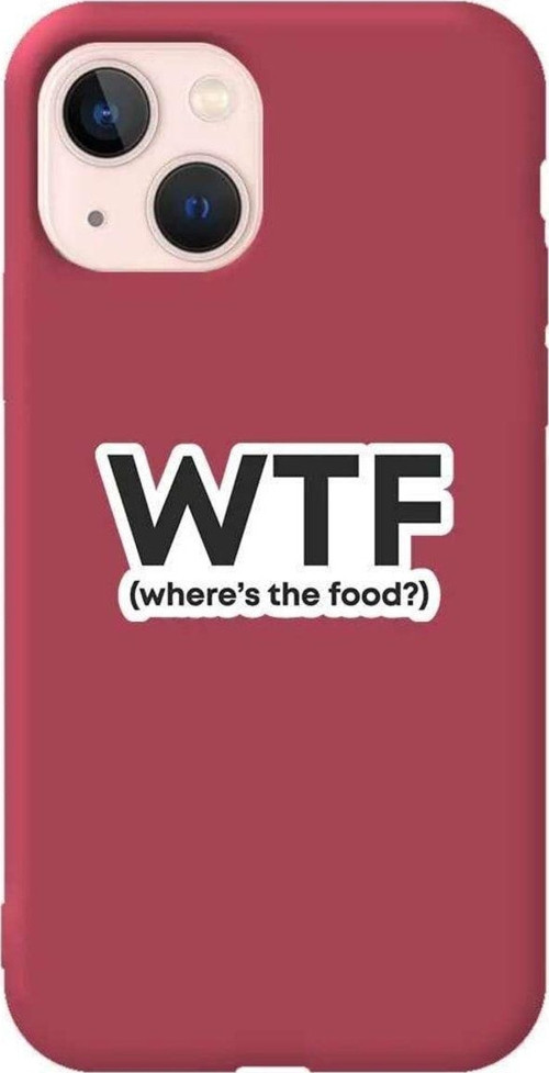 İphone 14 Plus Bordo Renkli Silikon Telefon Kılıfı - Wtf