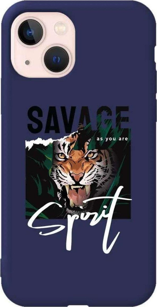 İphone 14 Plus Lacivert Renkli Silikon Telefon Kılıfı - Savage 2