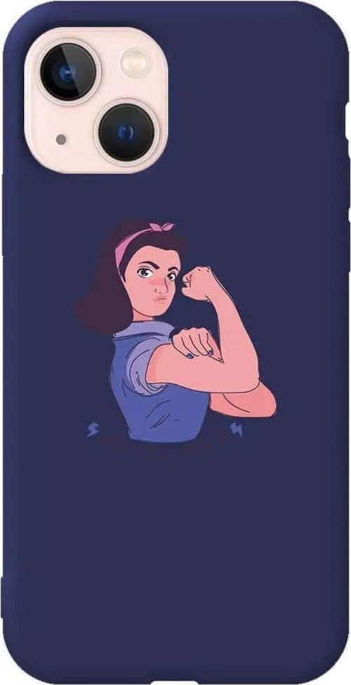 İphone 14 Plus Lacivert Renkli Silikon Telefon Kılıfı - We Can Do It! 3