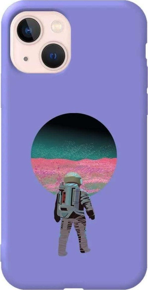 İphone 14 Plus Lila Renkli Silikon Telefon Kılıfı - Evden Uzakta