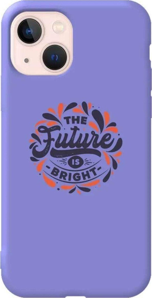 İphone 14 Plus Lila Renkli Silikon Telefon Kılıfı - Future