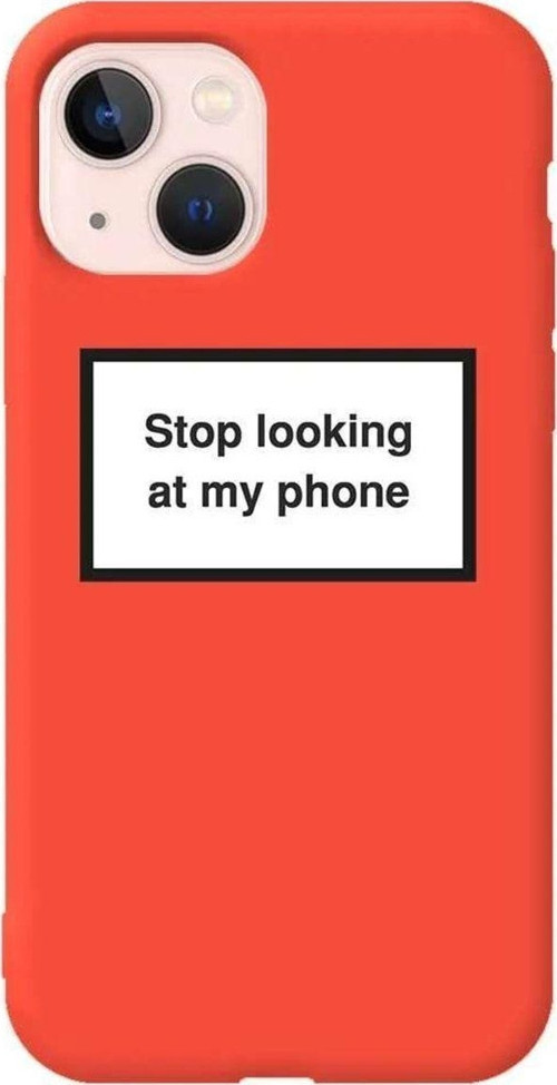 iPhone 13 Turuncu Renkli Silikon Telefon Kılıfı - Stop Looking 2
