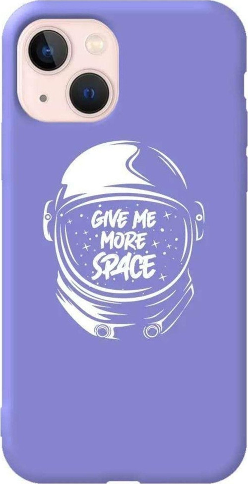 İphone 14 Plus Lila Renkli Silikon Telefon Kılıfı - Give Me More