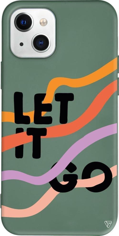 iPhone 13 Yesil Renkli Silikon Telefon Kılıfı - Let It Go