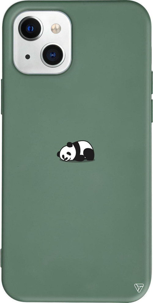 iPhone 13 Yesil Renkli Silikon Telefon Kılıfı - Miskin Panda