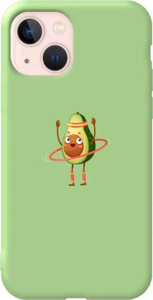 İphone 14 Açik Yesil Renkli Silikon Telefon Kılıfı - Fit Avokado