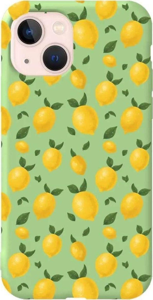 İphone 14 Açik Yesil Renkli Silikon Telefon Kılıfı - Limon