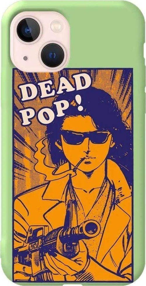 İphone 14 Açik Yesil Renkli Silikon Telefon Kılıfı - Dead Pop
