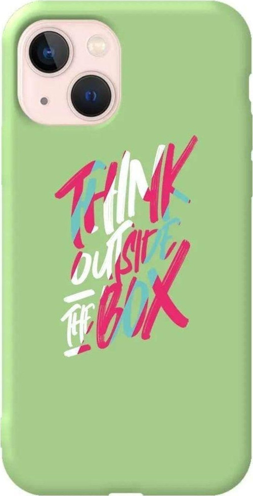 İphone 14 Açik Yesil Renkli Silikon Telefon Kılıfı - Outside Box