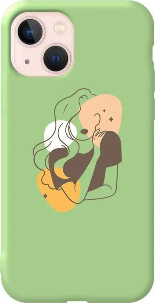 İphone 14 Açik Yesil Renkli Silikon Telefon Kılıfı - Sophia