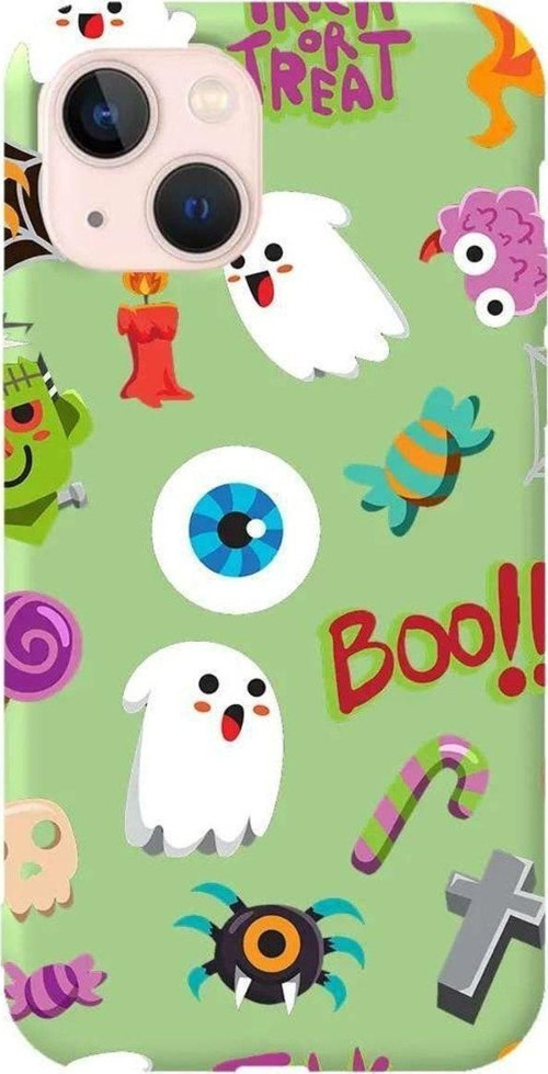 İphone 14 Açik Yesil Renkli Silikon Telefon Kılıfı - Trick Or Treat