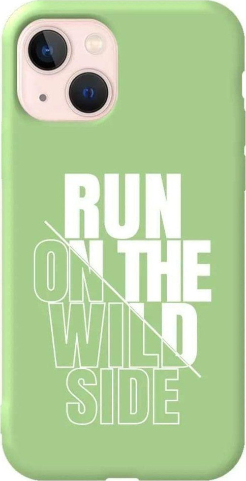 İphone 14 Açik Yesil Renkli Silikon Telefon Kılıfı - Wild Side