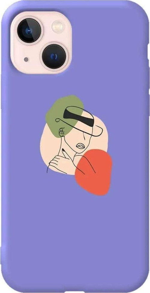 İphone 14 Plus Lila Renkli Silikon Telefon Kılıfı - Mia