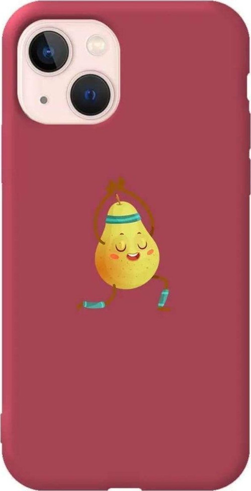 İphone 14 Bordo Renkli Silikon Telefon Kılıfı - Armut