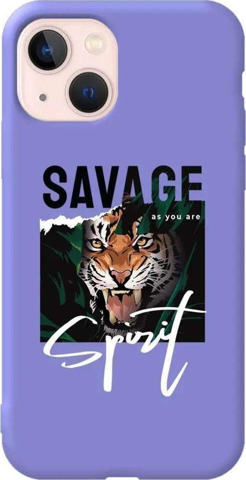 İphone 14 Plus Lila Renkli Silikon Telefon Kılıfı - Savage 2