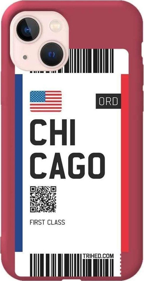 İphone 14 Bordo Renkli Silikon Telefon Kılıfı - Chicago Bileti