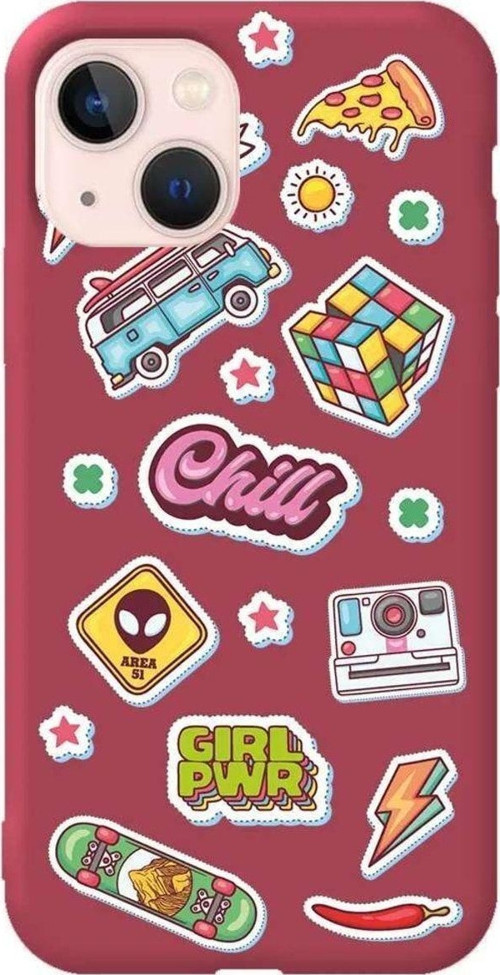 İphone 14 Bordo Renkli Silikon Telefon Kılıfı - Chill